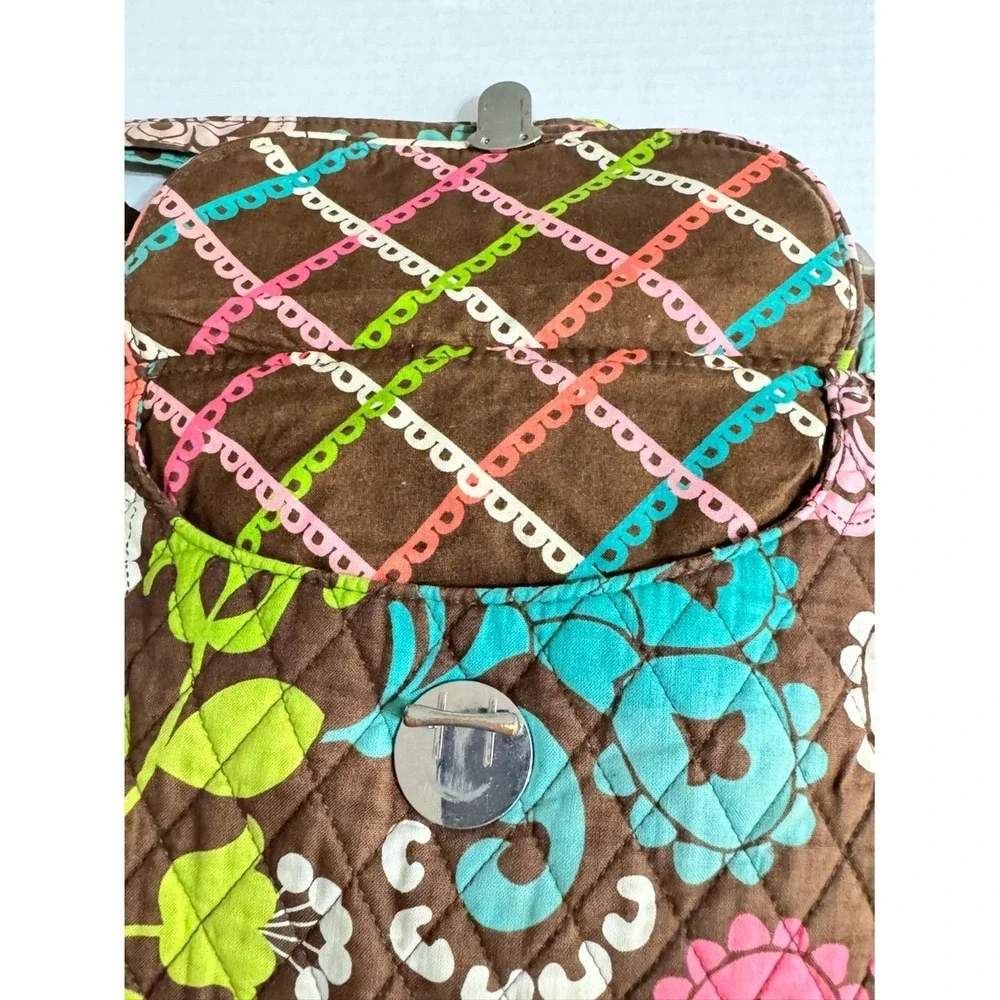 Vera Bradley Saddle Hipster Lola Crossbody Bag Quilted Turn Lock Bohemian